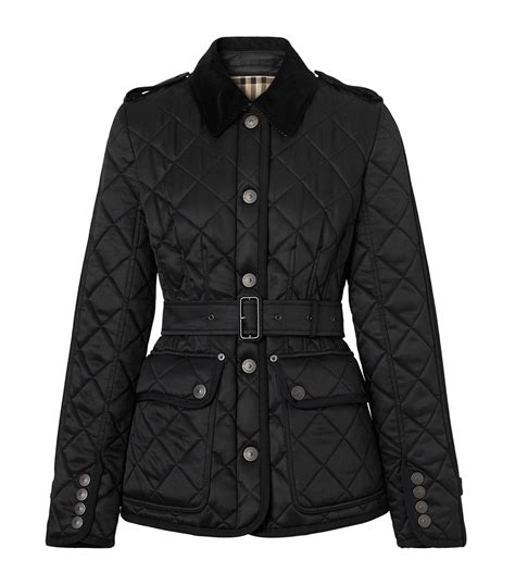 burberry london women's black fitted diamond quilted|Burberry diamond jacket.